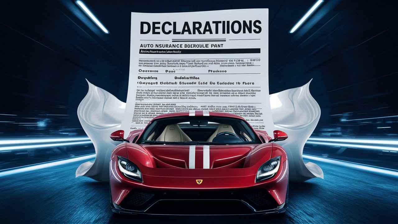 Auto Insurance Declarations Page